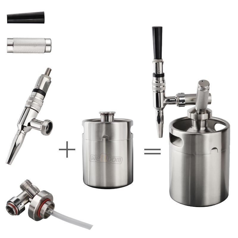 Nitro Cold Brew Coffee Maker 2L Mini Stainless Steel Keg Home brew coffee System Kit Best Choice